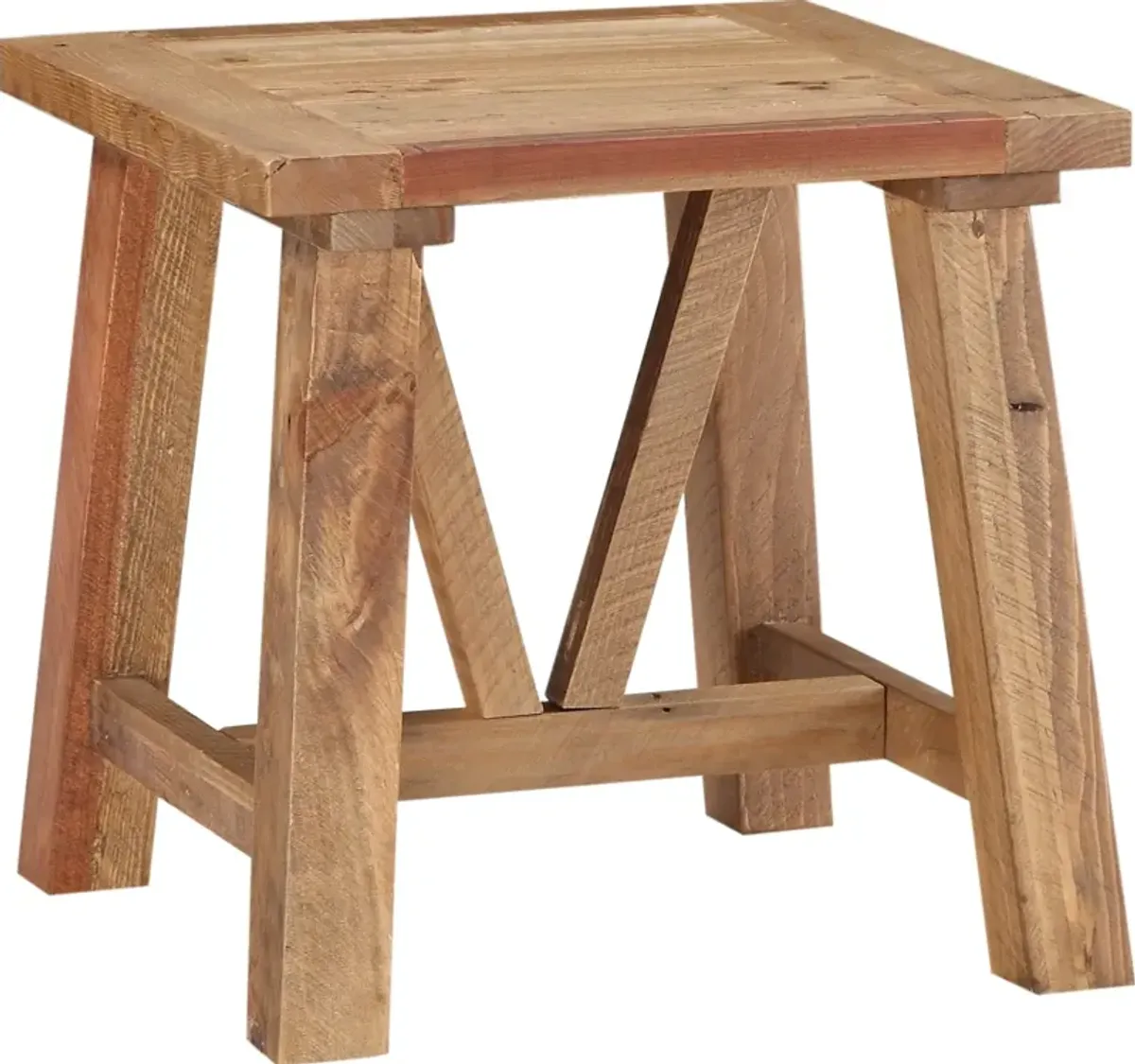 Harby Reclaimed Wood Square Side Table in Rustic Tawny
