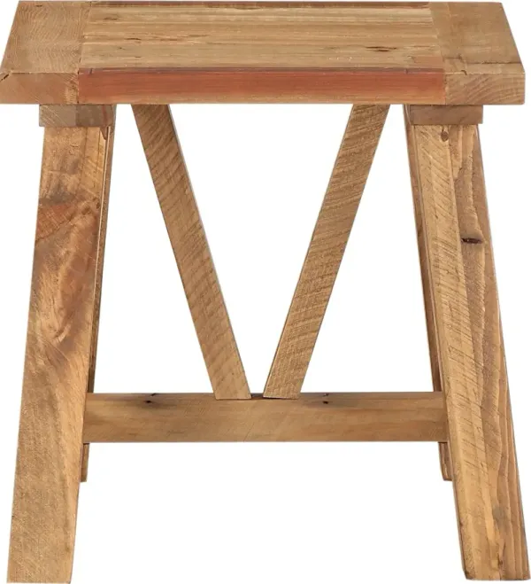Harby Reclaimed Wood Square Side Table in Rustic Tawny