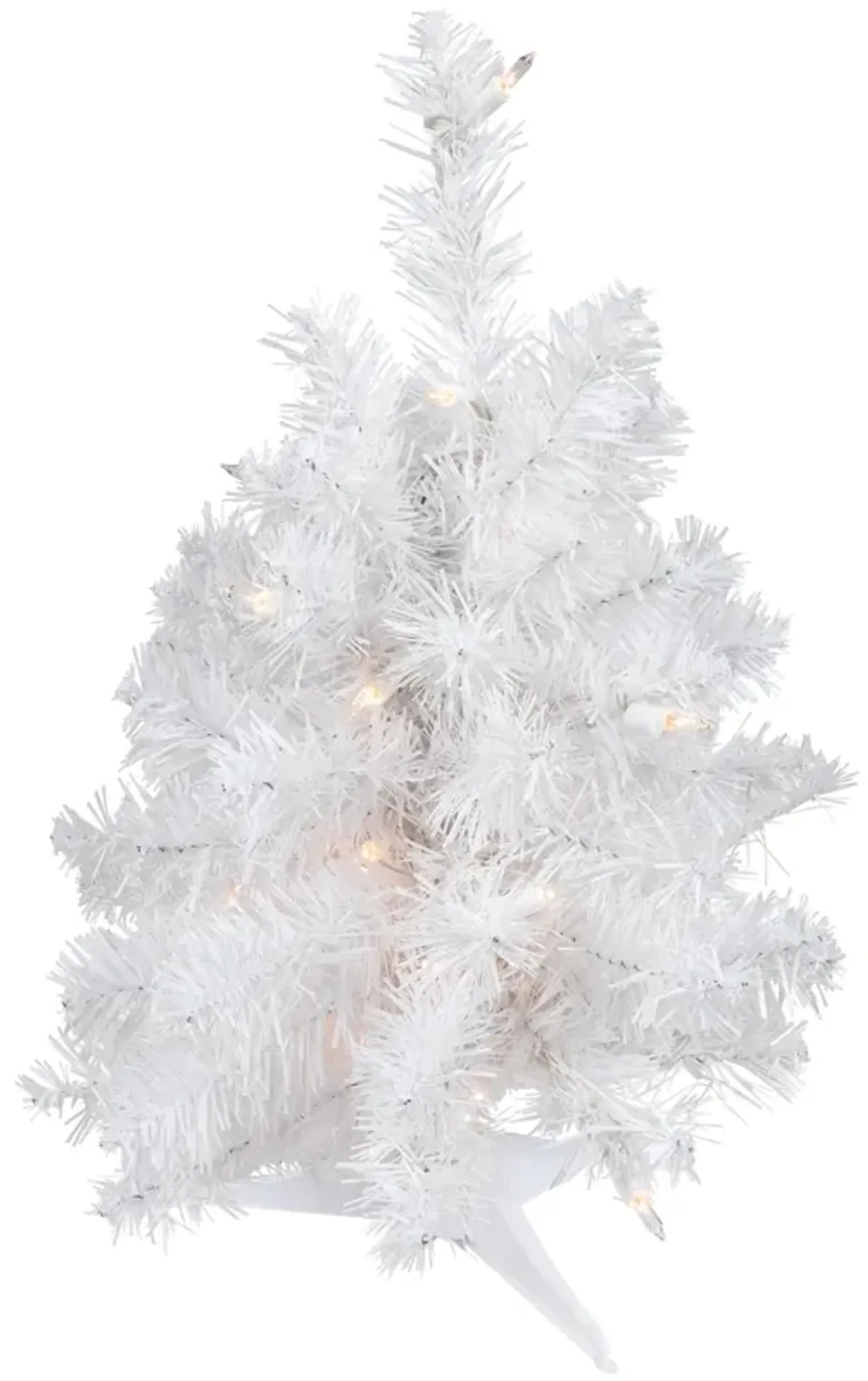 18" Pre-Lit Medium Snow White Artificial Christmas Tree - Clear Lights