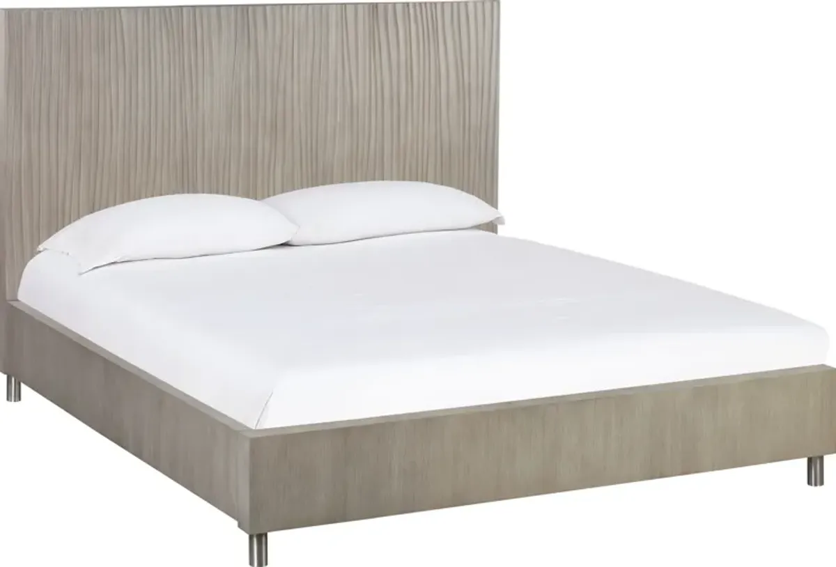Argento Wave-Patterned Queen Bed