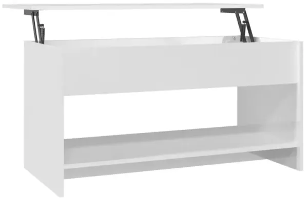 Coffee Table High Gloss White 40.2"x19.7"x20.7" Engineered Wood