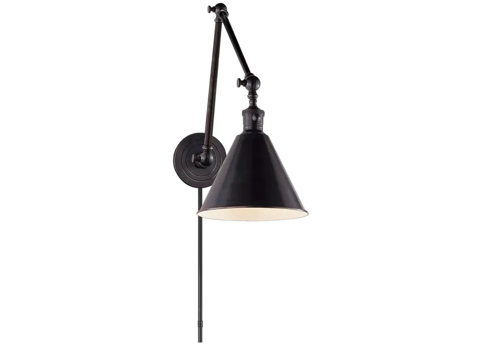 Boston Functional Double Arm Library Light in Bronze