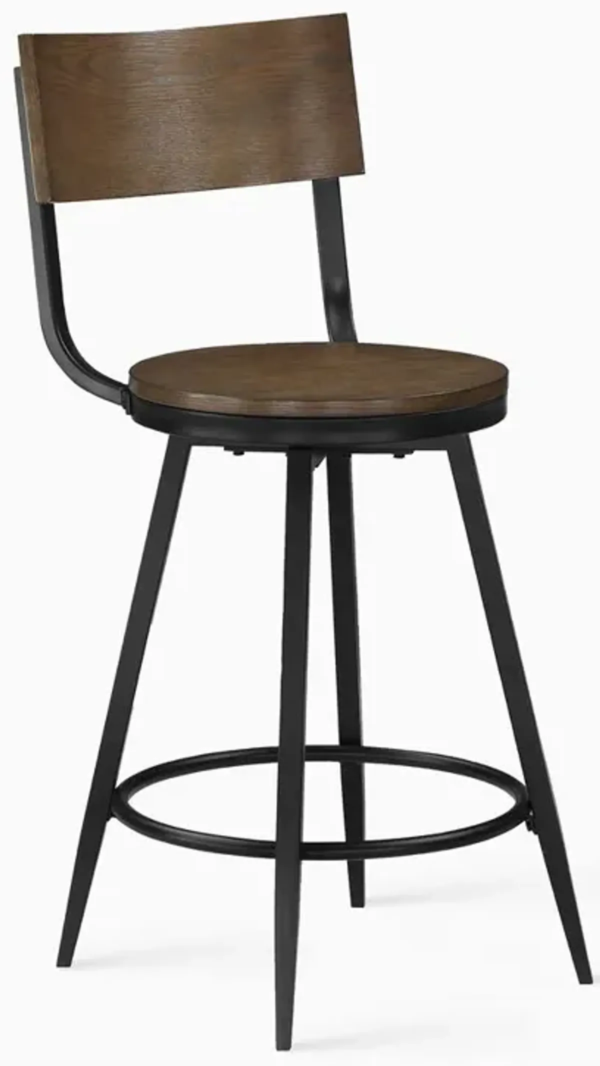 Dalia Brown Wood and Metal Swivel Stool