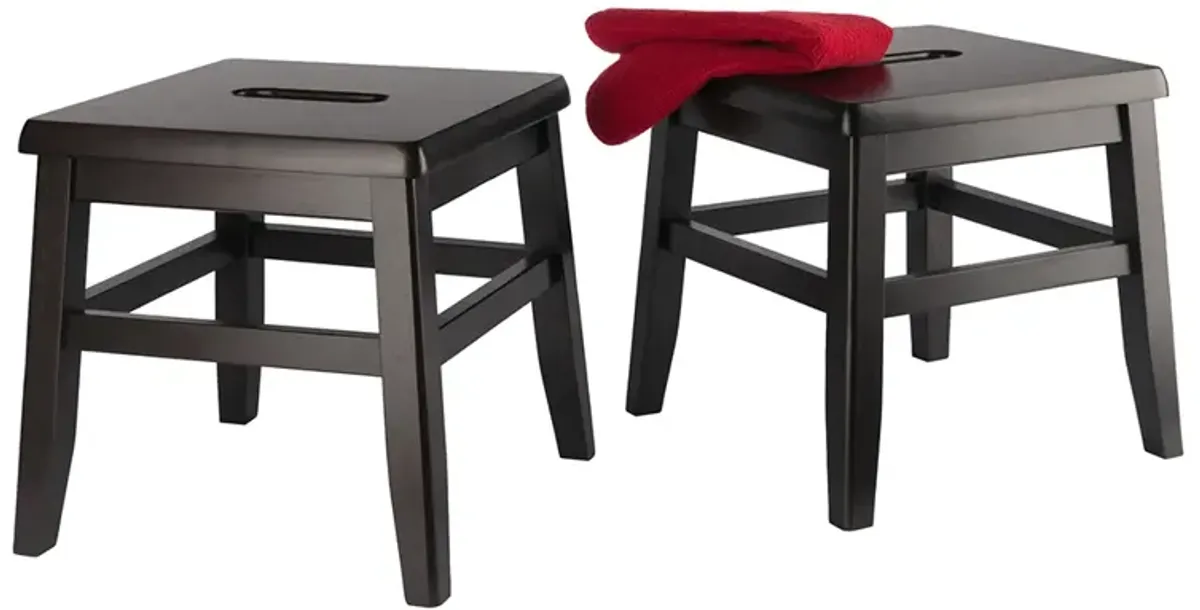 Winsome Home Kaya Conductor Stool - Coffee Finish, 2-PC Set