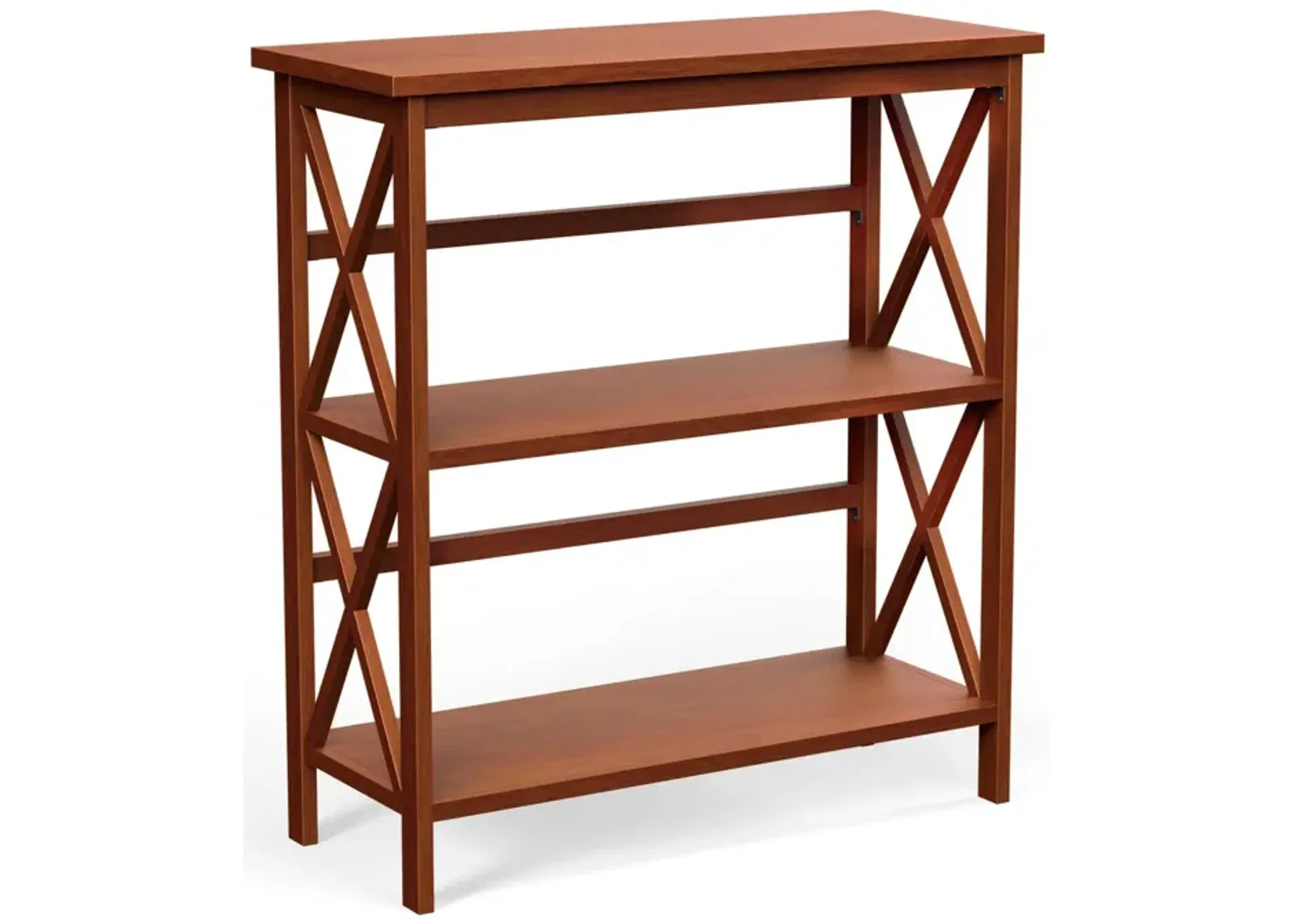 3-Tier Wooden Multi-Functional X-Design Etagere Storage Bookshelf