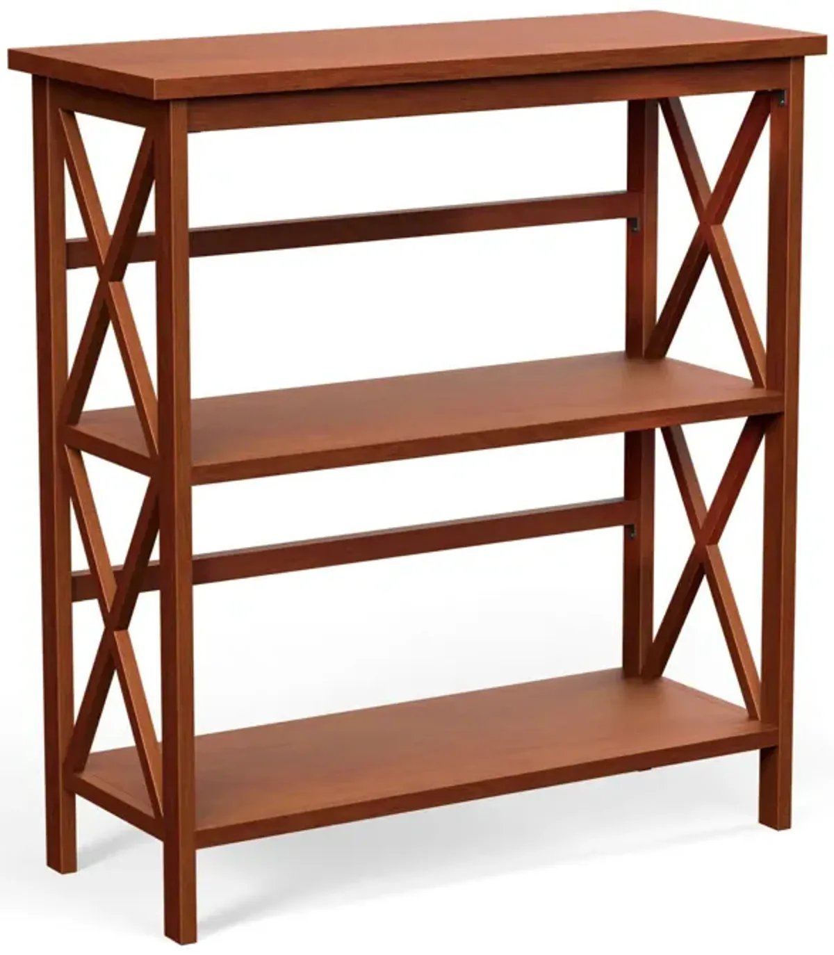 3-Tier Wooden Multi-Functional X-Design Etagere Storage Bookshelf