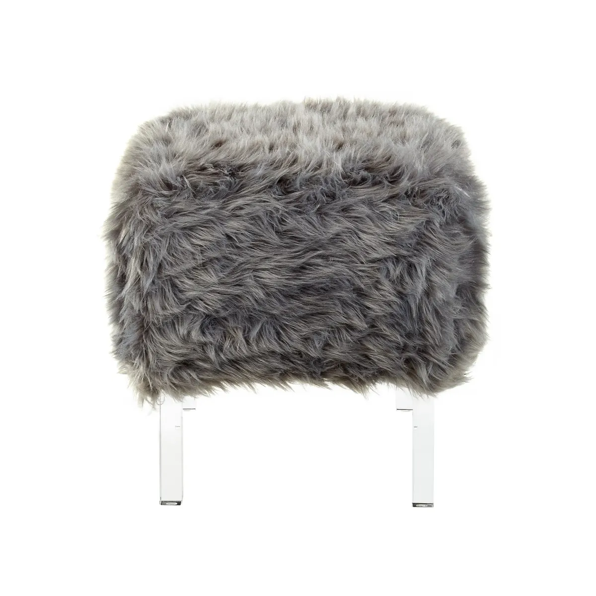 Inspired Home Wayne Faux Fur Ottoman