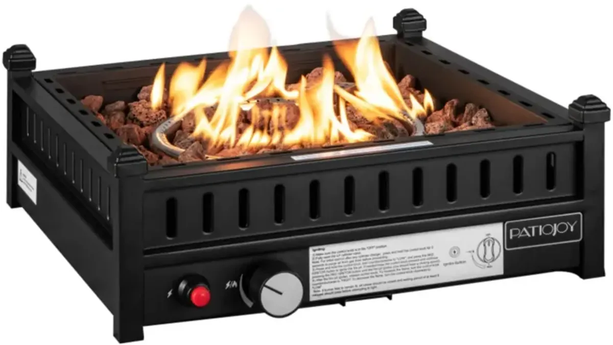 Hivvago 16.5 Inch Tabletop Propane Fire Pit with Simple Ignition System-Black