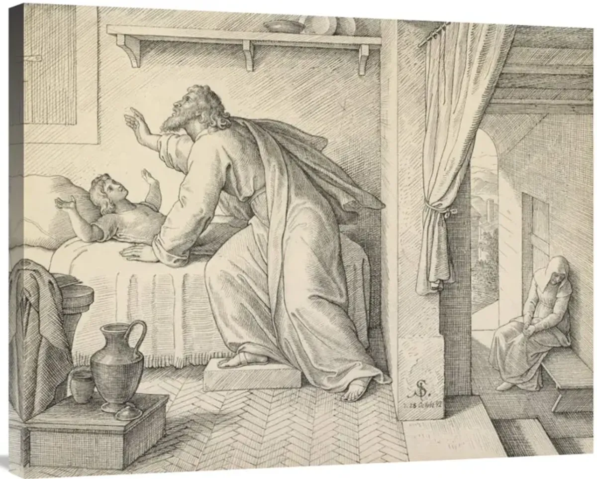 Elijah Revives the Son of the Widow of Zarephath-Canvas Art-35x28