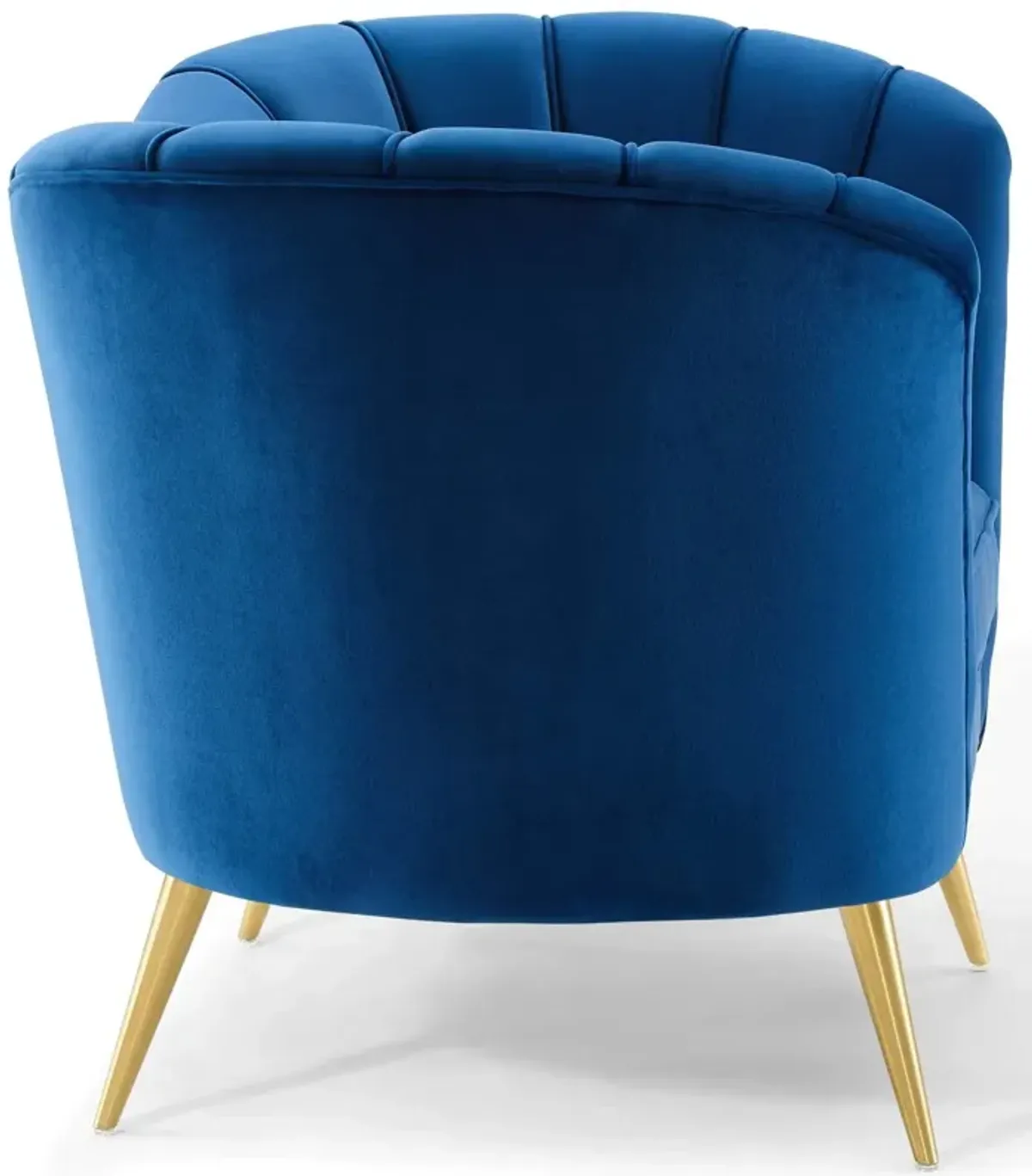 Modway Opportunity Channel Tufted Performance Velvet Accent Armchair in Navy