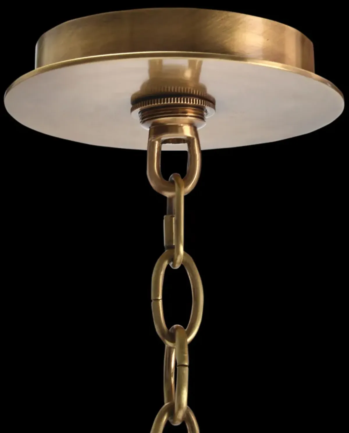 Acrylic And Brass Six-Light Chandelier