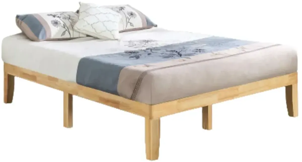 Hivvago Solid Wood Platform Bed Frame in Natural Finish