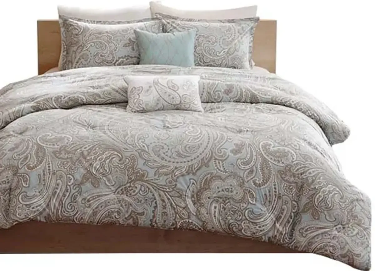 Gracie Mills Vicky 5-Piece Pasley Cotton Percale Comforter Set