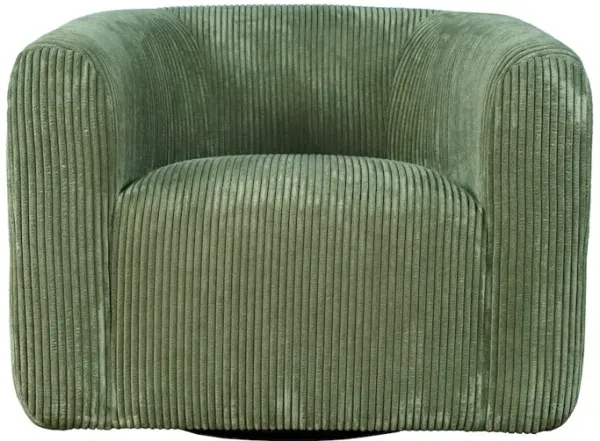 Jofran Biggs Modern Corduroy Upholstered Curved Barrel Swivel Accent Chair