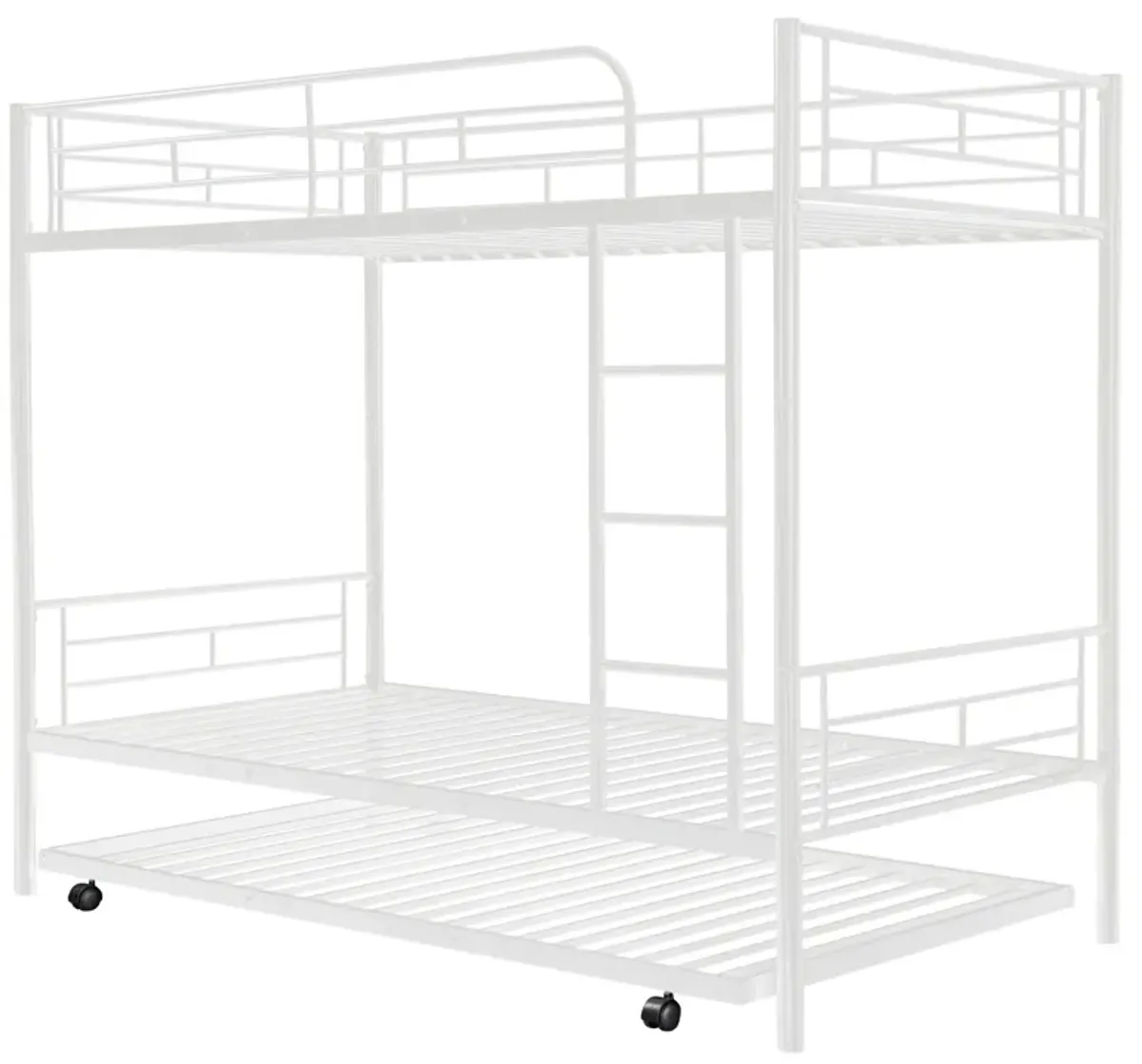 Merax Twin-Over-Twin Metal Bunk Bed With Trundle