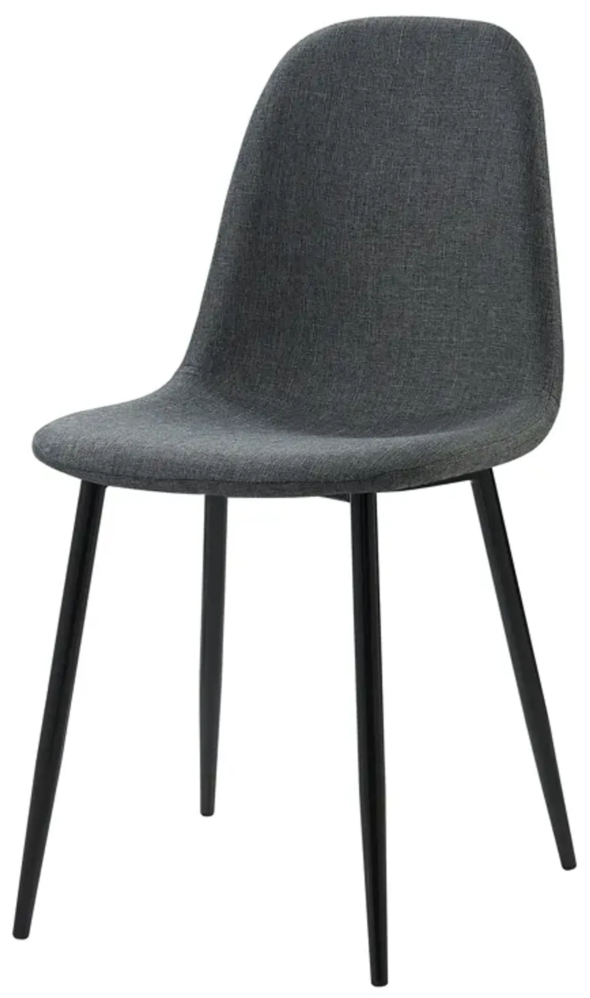 Teamson Home Minimalista Dining Chair with Metal Legs, Black/Gray (Set of 2)