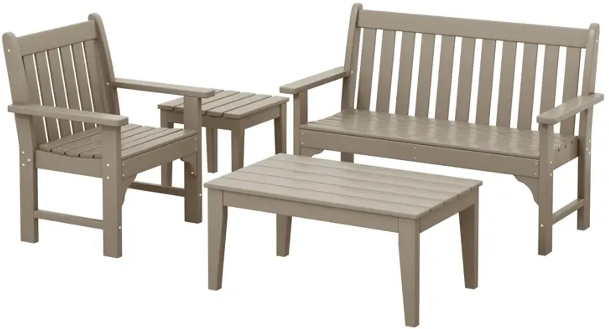 WestinTrends 4-Piece HDPE Outdoor Patio Furniture Couch Set