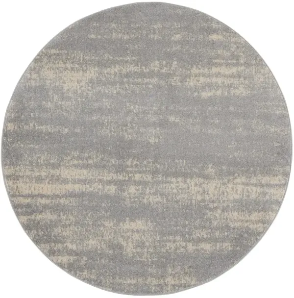 Nourison Essentials NRE03 Gray/Beige 8' x Round Rug