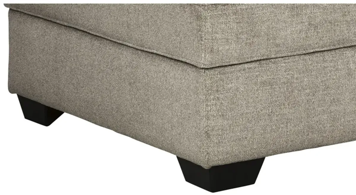 Wooden Ottoman with Hidden Storage and Tapered Block Legs, Gray - Benzara