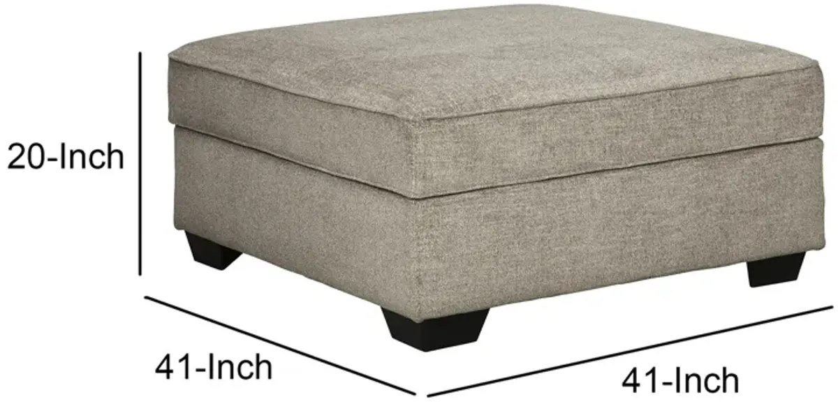 Wooden Ottoman with Hidden Storage and Tapered Block Legs, Gray - Benzara