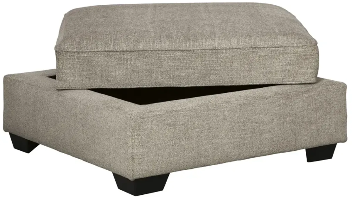 Wooden Ottoman with Hidden Storage and Tapered Block Legs, Gray - Benzara