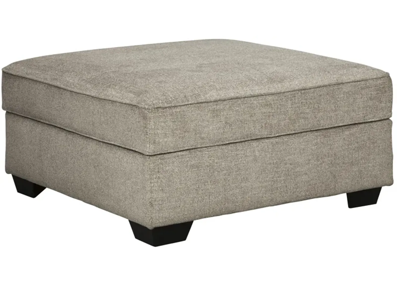 Wooden Ottoman with Hidden Storage and Tapered Block Legs, Gray - Benzara