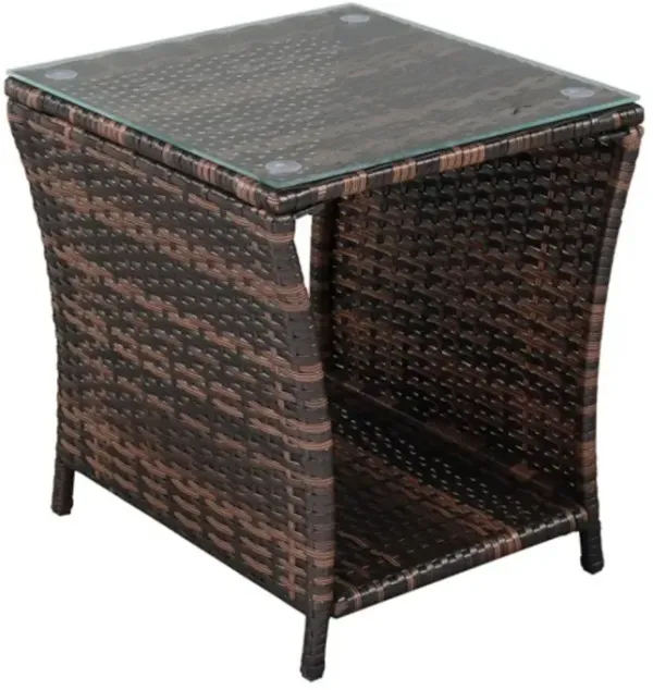 Glass Surface Side Table – Modern Accent Table for Living Room, Patio & Bedroom