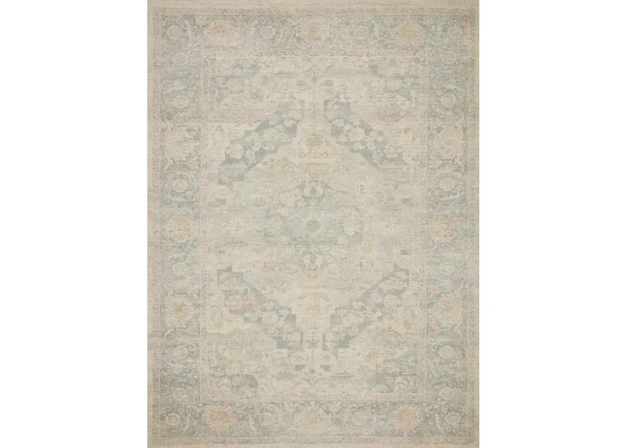 Priya PRY08 Bone/Bluestone 7'9" x 9'9" Rug