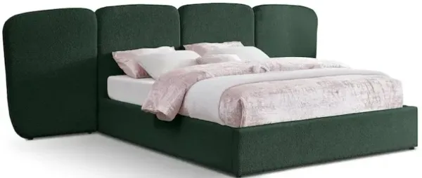 Meridian Furniture Shiloh Green Green Boucle Fabric Queen Bed