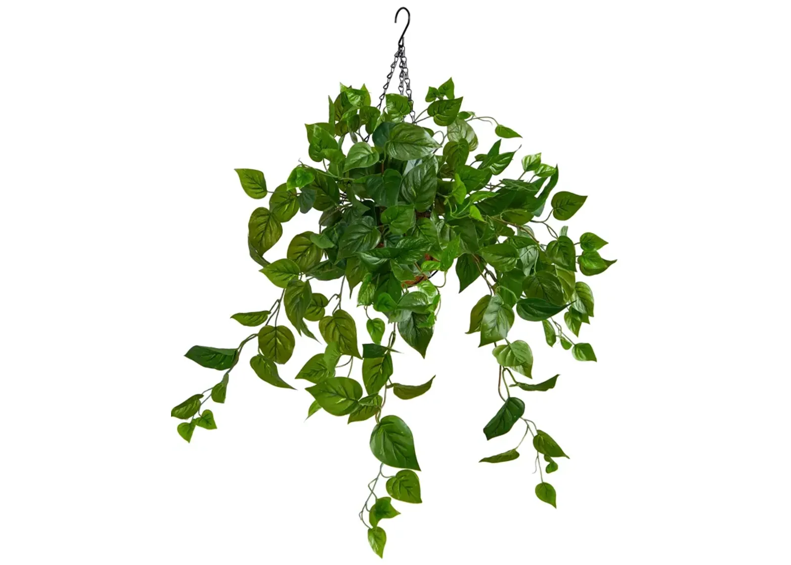 HomPlanti 2.5" Philodendron Artificial Plant in Hanging Basket