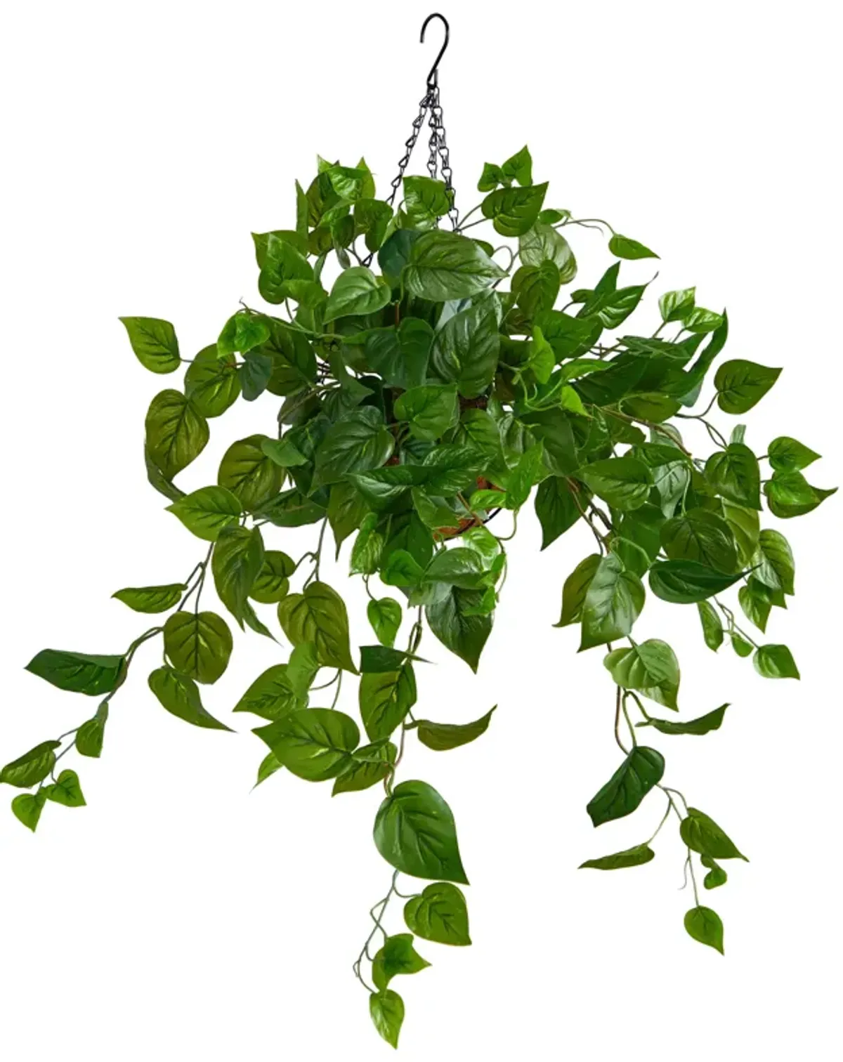 HomPlanti 2.5" Philodendron Artificial Plant in Hanging Basket