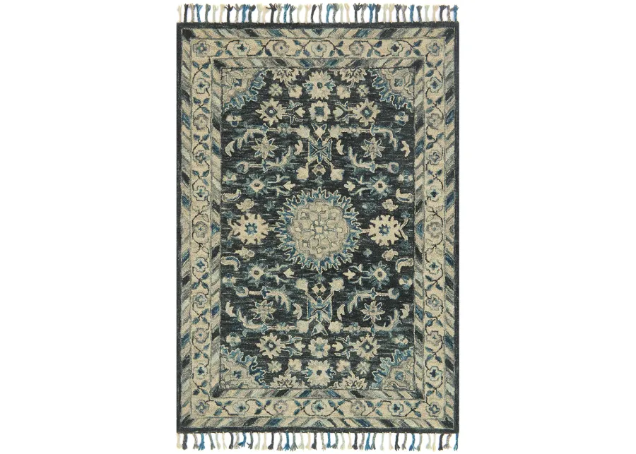 Zharah ZR02 Teal/Grey 2'6" x 7'6" Rug