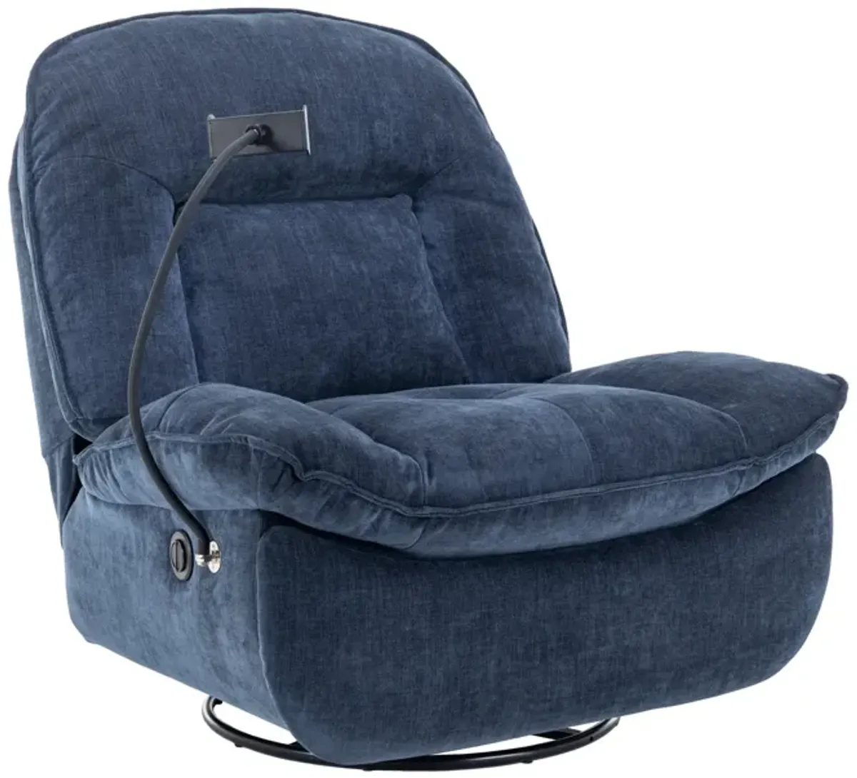 MONDAWE Indoor Velvet 360 Degrees Swivel Recliner Accent Chair with Massage