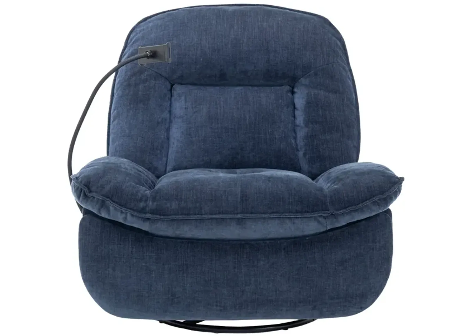 MONDAWE Indoor Velvet 360 Degrees Swivel Recliner Accent Chair with Massage