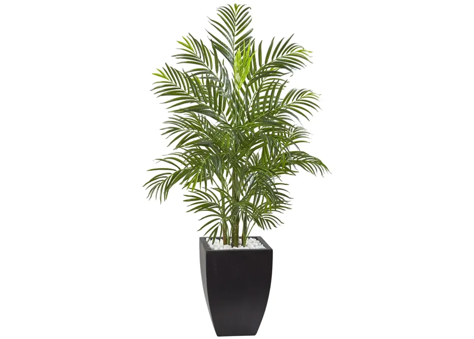 HomPlanti 4.5 Feet Areca Palm Tree with Black Wash Planter UV Resistant (Indoor/Outdoor)