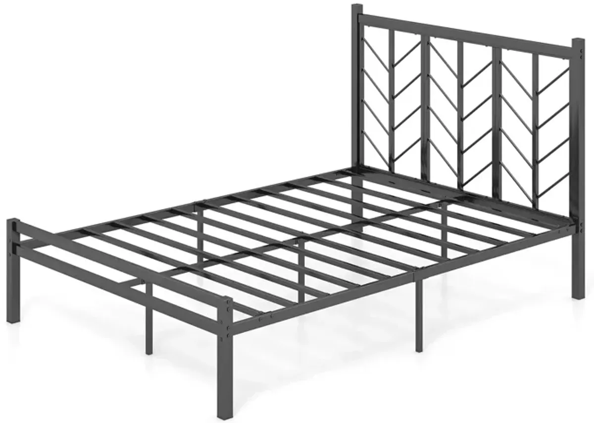 Metal Frame Platform Bed with Headboard, Sturdy and Stylish Design for Maximum Support and Comfort