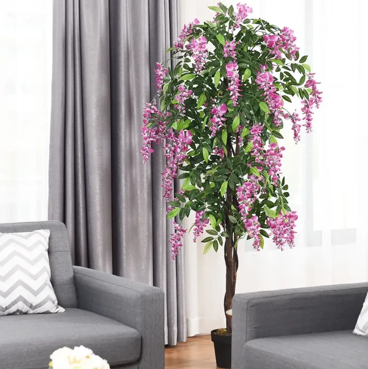 6-Feet Artificial Wisteria Silk Indoor-Outdoor Tree