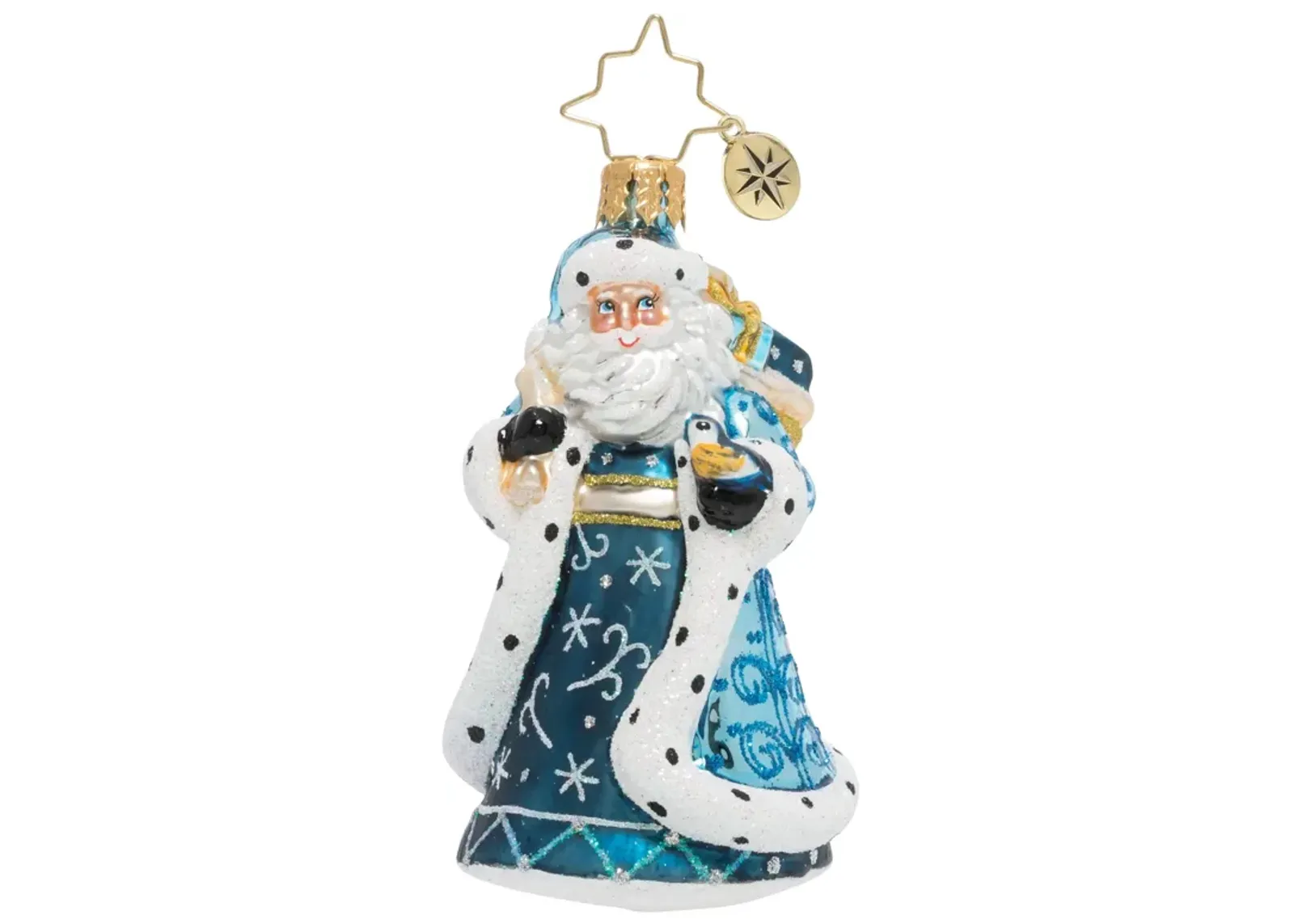 Christopher Radko Debonair Winter Santa Gem Glass Christmas Ornament 1020131