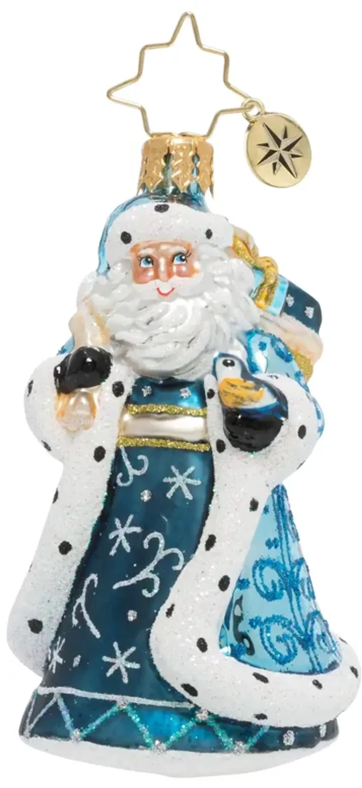 Christopher Radko Debonair Winter Santa Gem Glass Christmas Ornament 1020131