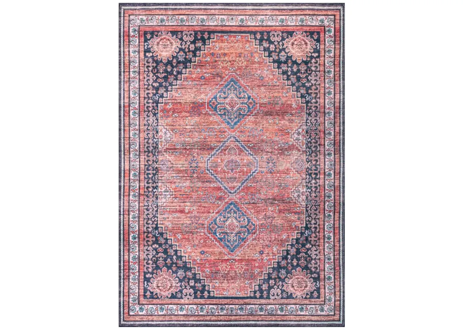 Dalyan Geometric Medallions Machine-Washable Area Rug