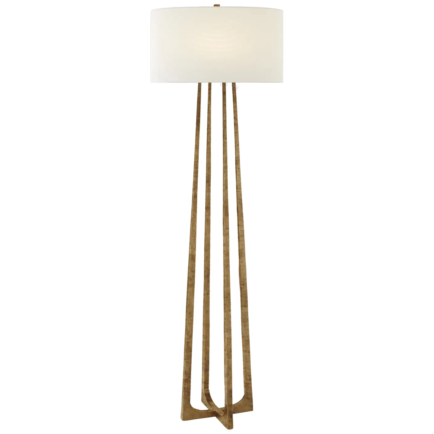 Scala Large Hand-Forged Floor Lamp in Gilded Iron