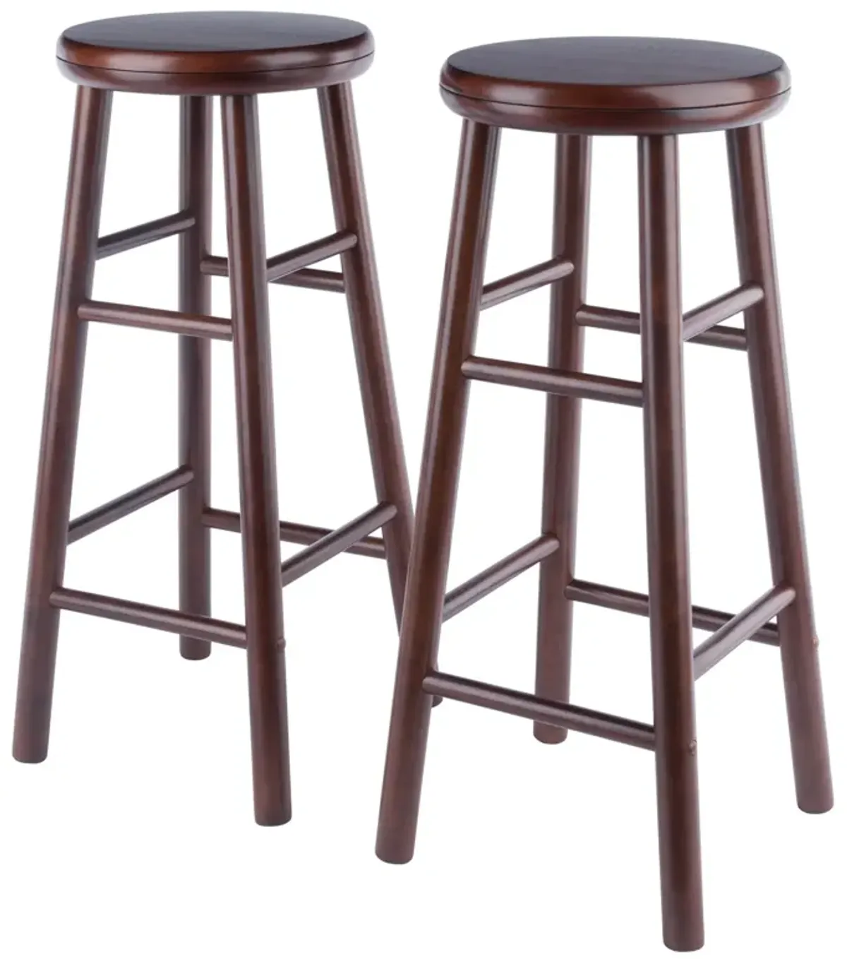 Winsome Wood Shelby 2-Pc Swivel Seat Bar Stool Set - Walnut