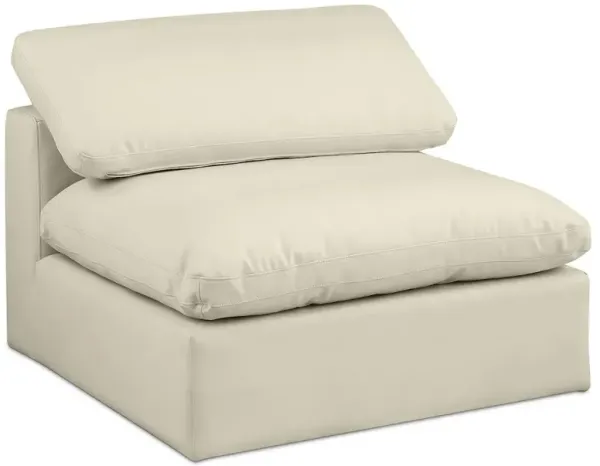 Meridian Furniture Comfy Cream Vegan Leather Modular Armless Chair