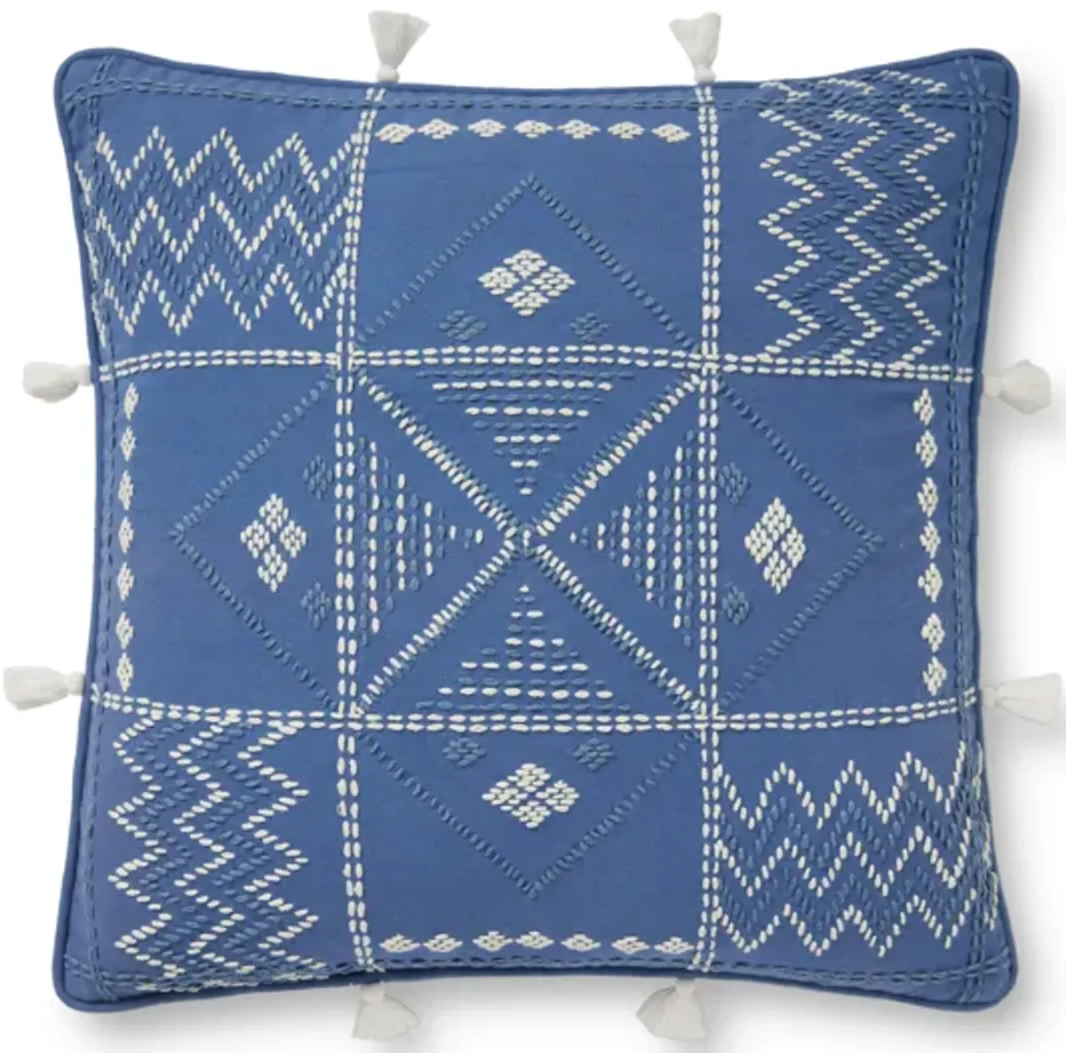 PLL0049 Blue/Ivory 18"x18" Down Pillow
