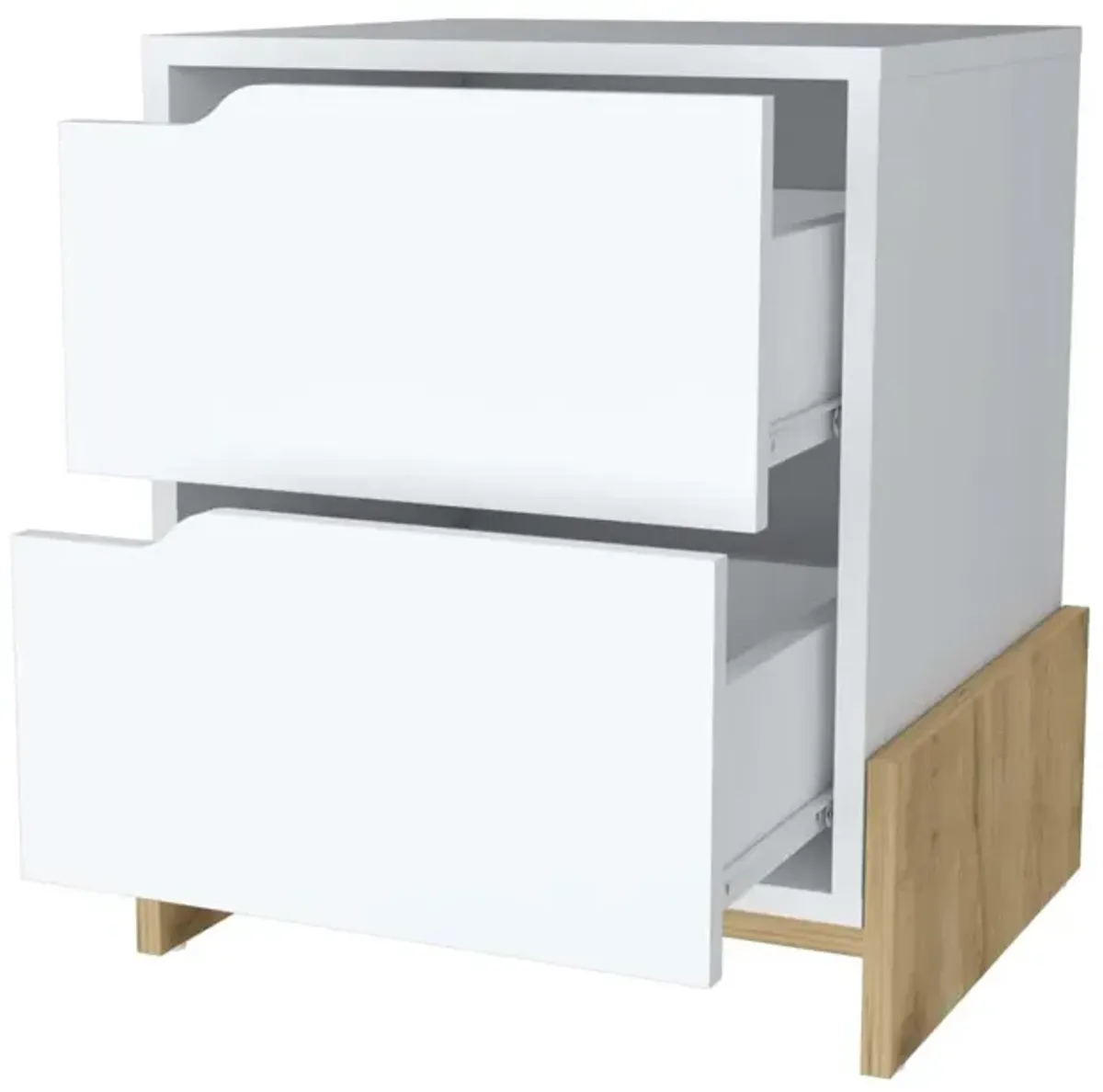 Ralston 2-Drawer Nightstand In White And Macadamia