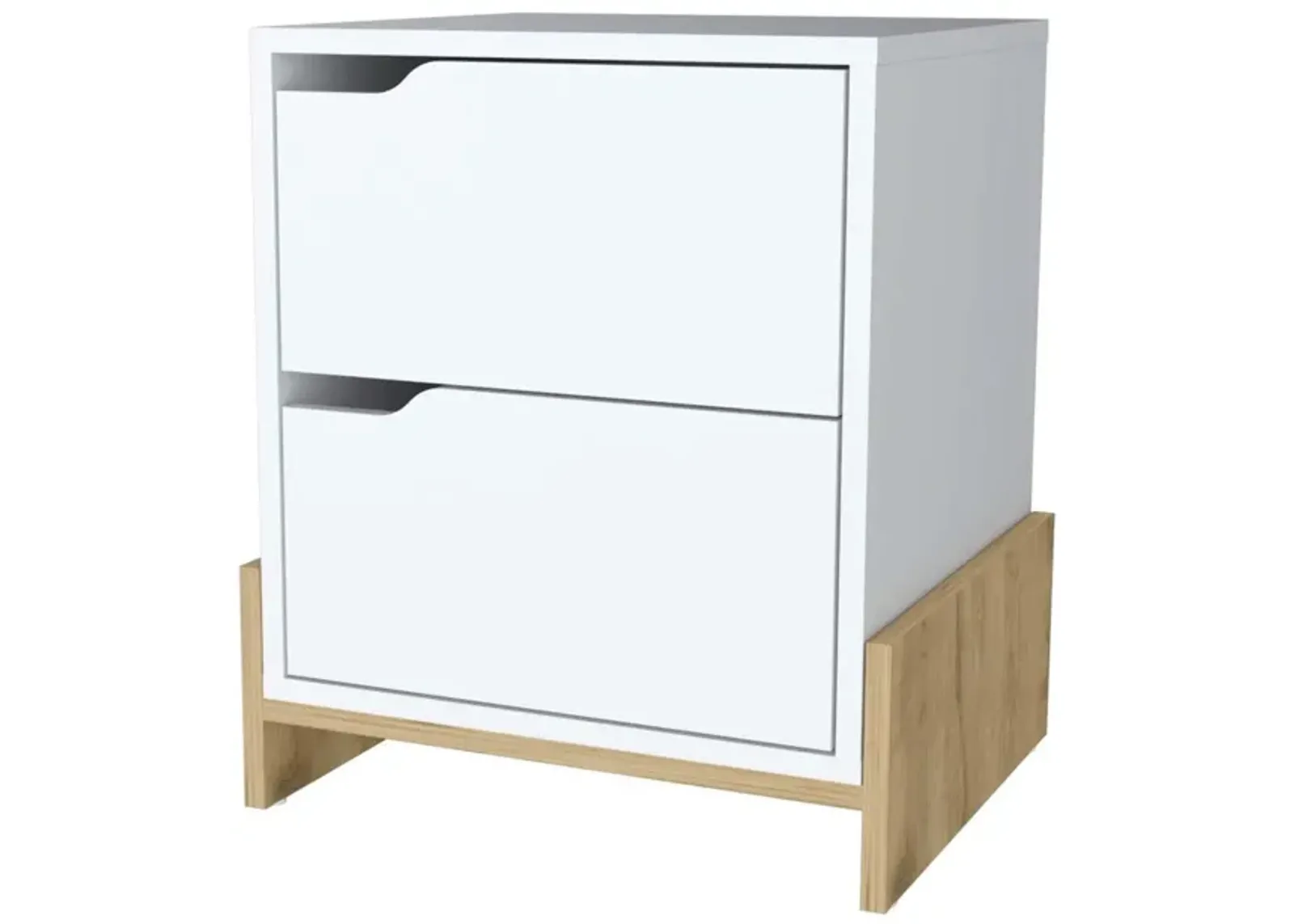 Ralston 2-Drawer Nightstand In White And Macadamia