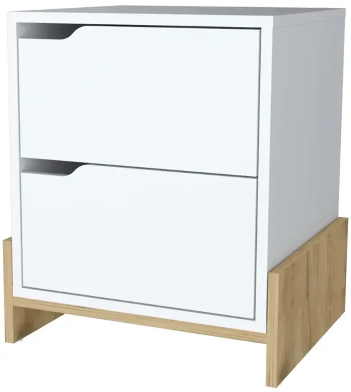 Ralston 2-Drawer Nightstand In White And Macadamia