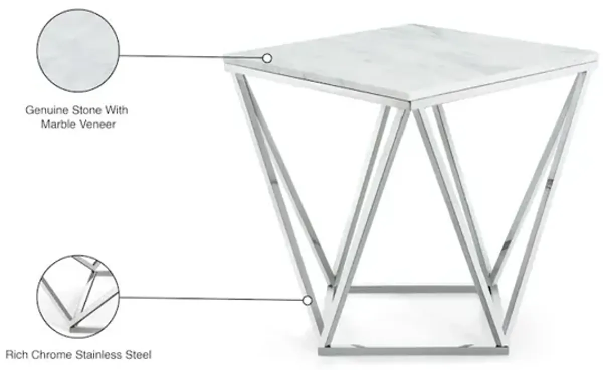 Meridian Furniture Skyler Chrome End Table