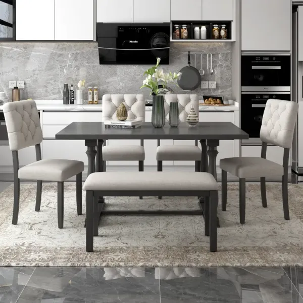 Merax 6-Piece Dining Table and Chair Set