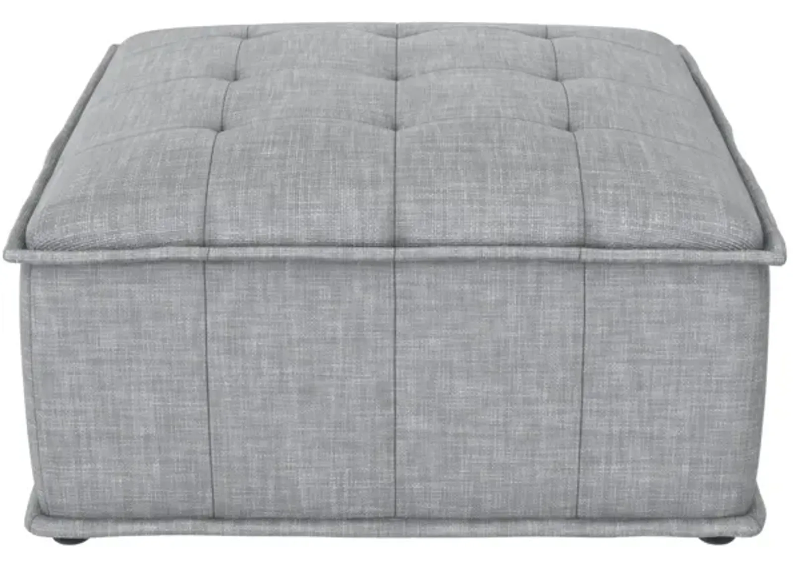 Amos Modular Ottoman for Sectional Sofa, Gray Linen